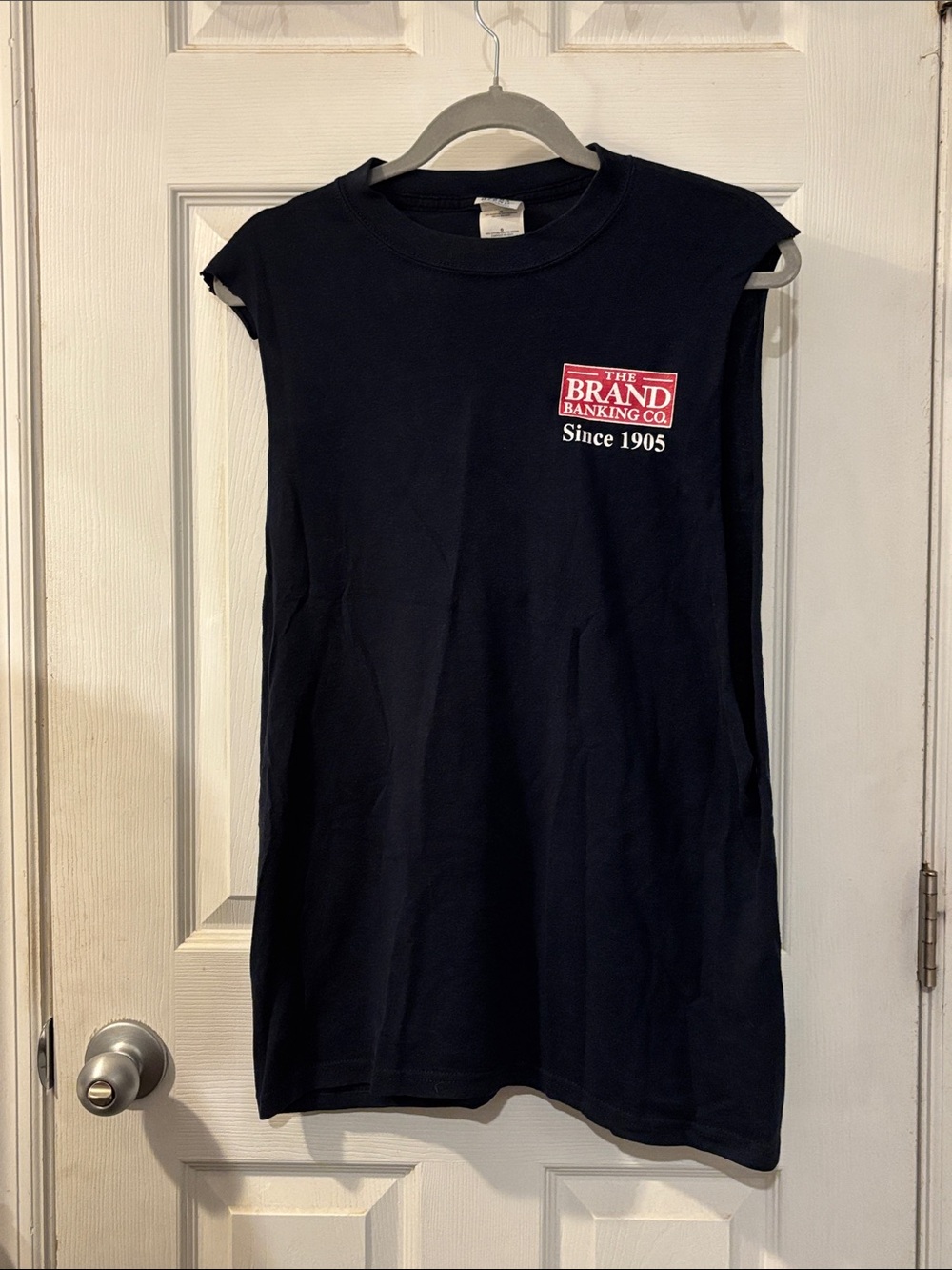 Navy Sleeveless Logo Tank Top -